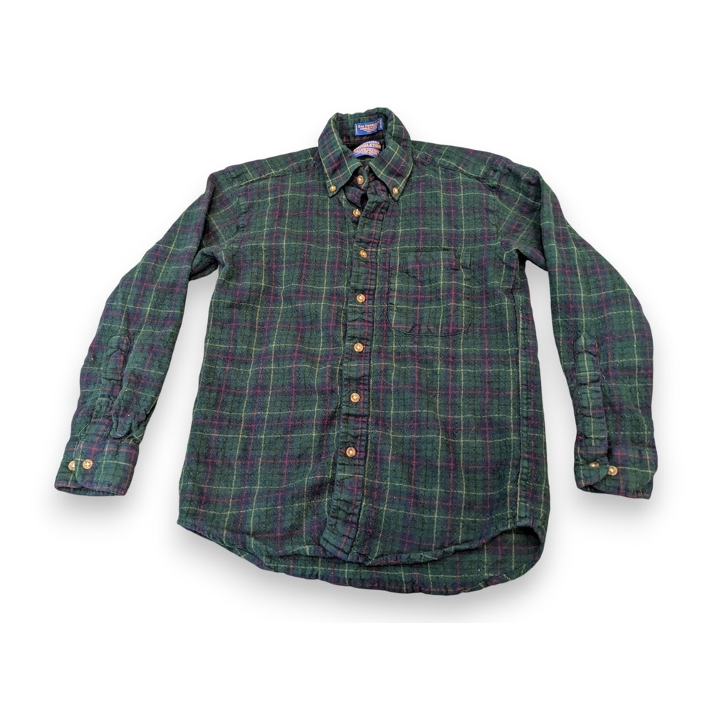 Pendleton Boys Green Plaid Wool Flannel Shirt Youth Boys Small